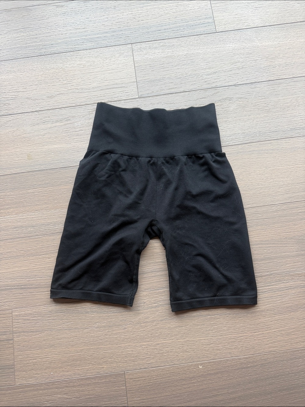 Womens Black High-Waist Bike Shorts
